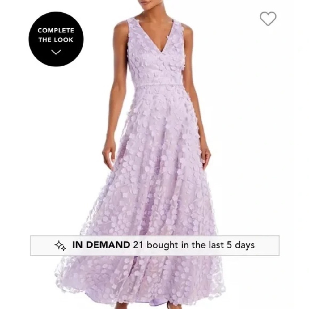 Eliza J 3D Flower V Neck Gown